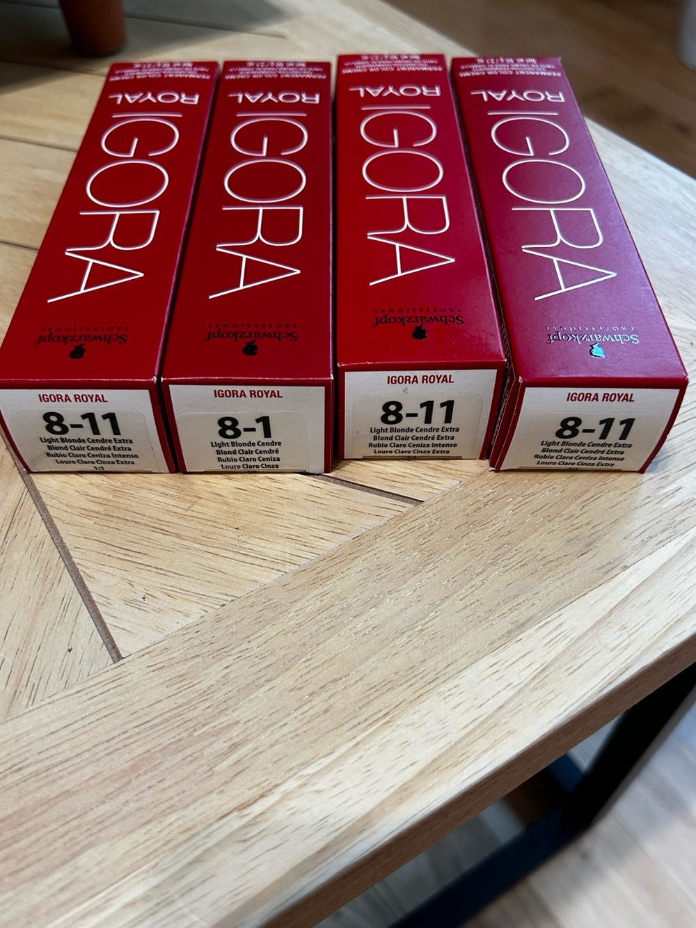 Schwarzkopf  Royal Hair Color 8-11 (3 Boxes) 8-1 (1 Box)